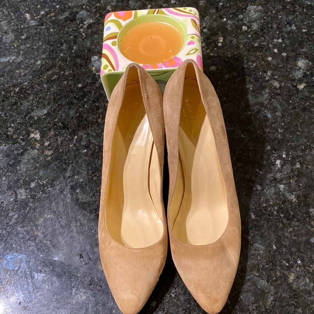 Tan suede winter wedge shoes